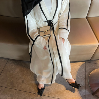 Kuşaklı Müslin Abaya (ön sipariş)