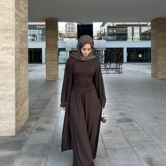 Üçlü Abaya Takım Kahve ( ön sipariş )