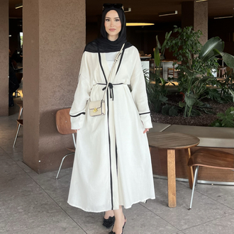 Kuşaklı Müslin Abaya (ön sipariş)