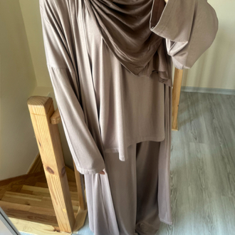 Üçlü Abaya Takım Vizon (Ön Sipariş)