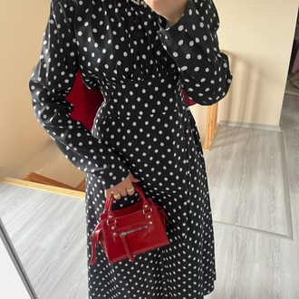 Siyah Polka Elbise