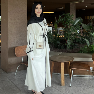 Kuşaklı Müslin Abaya (ön sipariş)