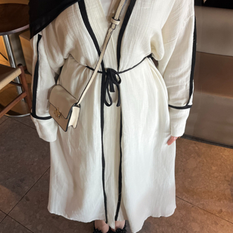 Kuşaklı Müslin Abaya (ön sipariş)