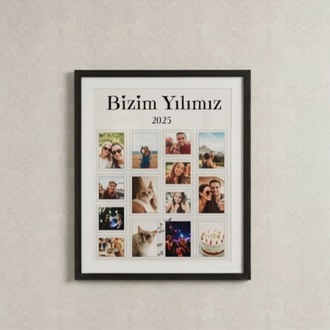 Kişiye Özel "Bizim Yılımız 2025" Fotoğraf Kolajı | Dijital Anı Posteri | Yılbaşı Hediyesi