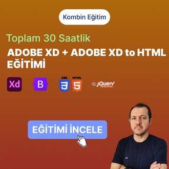 TOPLAM 30 SAATLiK ADOBE XD ve ADOBE XD to HTML5 / CSS3 / BOOTSTRAP 5 EĞİTİM SETİ