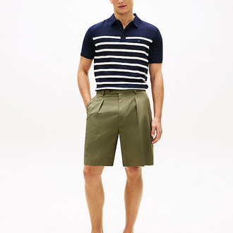 Lacivert Merserize Örme Triko Polo Yaka T-Shirt