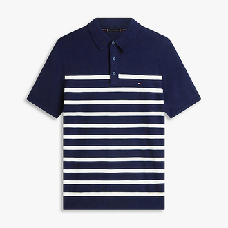 Lacivert Merserize Örme Triko Polo Yaka T-Shirt