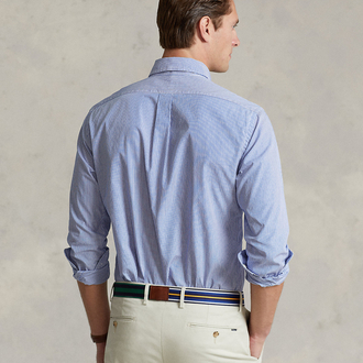 Mavi Çizgili Slim Fit %100 Cotton Gömlek