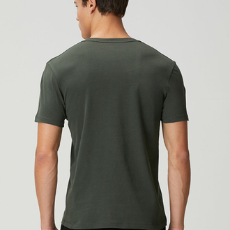 Haki %100 Cotton T-Shirt