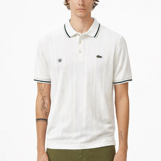 Beyaz Merserize Örme Triko Polo Yaka T-Shirt