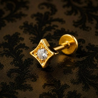 Gold Titanyum Yıldız Flatback
