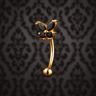 Cerrahi Çelik Gold Kelebek Rook Model