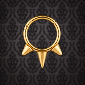 Cerrahi Çelik Gold Spike Halka