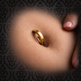 Cerrahi Çelik Gold Halka Belly