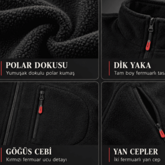 Siyah Unisex Polar Mont