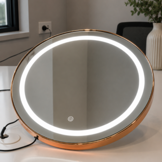 Bronz PVC Çerçeveli Modern LED Dokunmatik Ayna