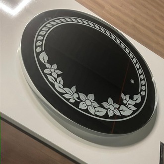 Kumlama Desenli PVC Çerçeveli LED Dokunmatik Ayna
