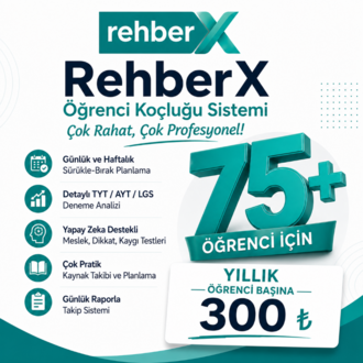 RehberX Koçluk ve Takip Sistemi (Profesyonel Paket Yıllık)