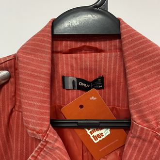 Only - Tek Düğmeli Kırmızı Denim Ceket