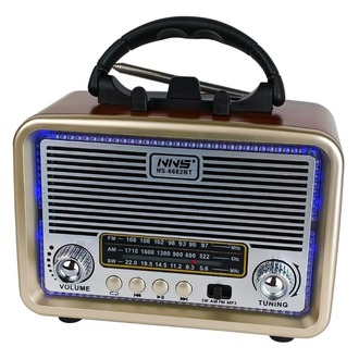 Nostaljik Radyo Retro Bluetooth TWS Hoparlör Led Çerçeveli Telefon Tutuculu FM Radyo USB/TF Card