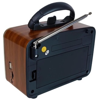 Nostaljik Radyo Retro Bluetooth TWS Hoparlör Led Çerçeveli Telefon Tutuculu FM Radyo USB/TF Card