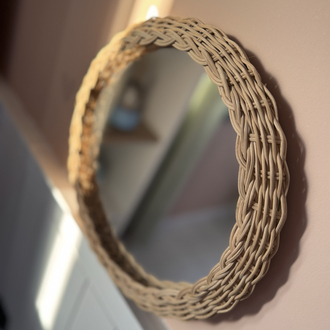 Rattan Çerçeveli Ayna , Yenidoğan dekoratif Ayna