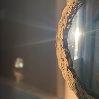 Rattan Çerçeveli Ayna , Yenidoğan dekoratif Ayna