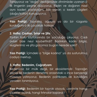 Semrin Şahin ile Kadın, Doğa, Beden: Ekofeminist Anlatılar ve Yazma Atölyesi