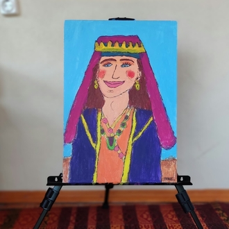 Köylü Kızı Reyhan – Orijinal Akrilik Portre Çalışması