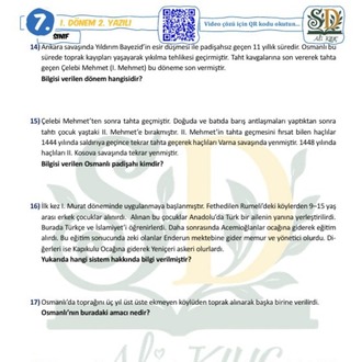 7.Sınıf 1.Dönem 2. Yazılı Sınavları 100 Garantili(Sosyal-Fen-Türkçe-Matematik)