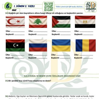 6.Sınıf 1.Dönem 2. Yazılı Sınavları 100 Garantili(Sosyal-Fen-Türkçe-Matematik)