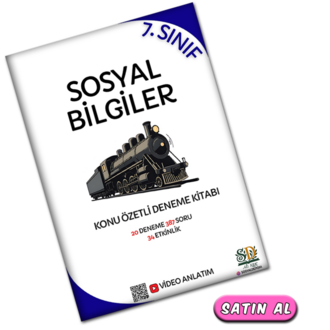 7.Sınıf Sosyal Bilgiler Ders Notu ve 20 Branş Denemesi 387 Soru 34 Etkinlik