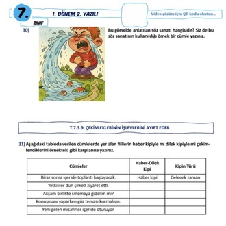 7.Sınıf 1.Dönem 2. Yazılı Sınavları 100 Garantili(Sosyal-Fen-Türkçe-Matematik)