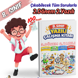 8.Sınıf 2.Dönem 2. Yazılı 100 Garantili( T.C.İnkılap Tarihi-Fen-Türkçe-Matematik)