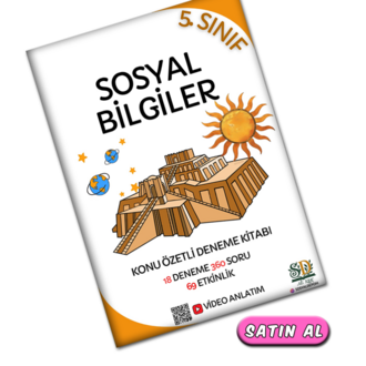 5.Sınıf Sosyal Bilgiler Ders Notu ve 18 Branş Denemesi 360 Soru 47 Etkinlik