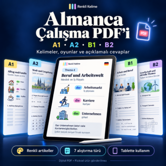 Almanca A1–B2 Çalışma PDF Seti | 4 PDF · 120 Gün · 3.649 Kelime
