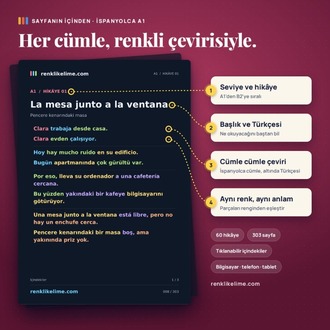 Hikayelerle İspanyolca | 60 Renkli Hikaye A1–B2 | Türkçe Çevirili PDF