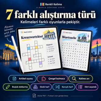 Almanca A1–B2 Çalışma PDF Seti | 4 PDF · 120 Gün · 3.649 Kelime