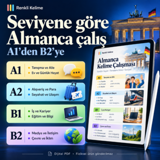 Almanca A1–B2 Çalışma PDF Seti | 4 PDF · 120 Gün · 3.649 Kelime