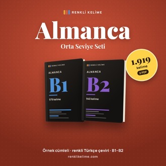 Almanca B1–B2 Renkli Kelime PDF Seti | 1.919 Kelime