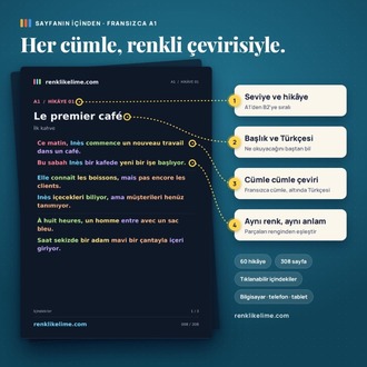 Hikayelerle Fransızca | 60 Renkli Hikaye A1–B2 | Türkçe Çevirili PDF