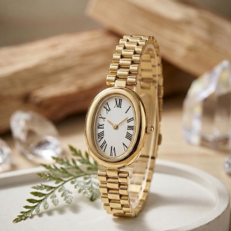 Gold Oval Vintage Kadın Saat