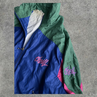 Vintage 90s Renkli Oversize Ceket/Yağmurluk