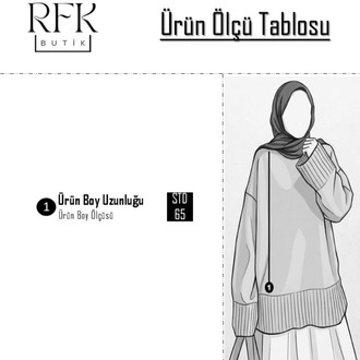 Oversize Bisiklet Yaka Tesettür Kazak - Kırmızı