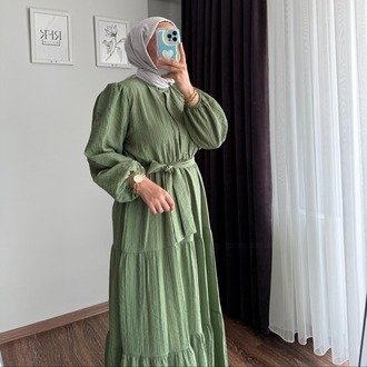 Belinda Begonya Elbise - Yeşil