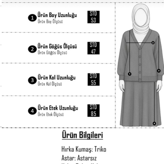 Triko Gold Kalpli Hırka Piliseli Etekli Takım - Siyah-Beyaz