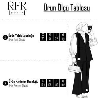 Tek Düğme Detaylı Double Kumaş Yelekli Pantolonlu Takım - Siyah
