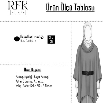 Oversize Kemerli Kaşe Panço - Gri