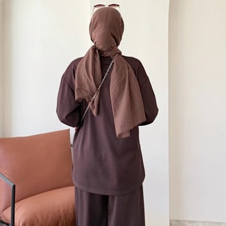 Ensa Oysho Tunik Pantolonlu Takım - Kahverengi