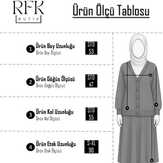 Triko Gold Kalpli Hırka Puf Scuba Etekli Takım - Gri-Lacivert